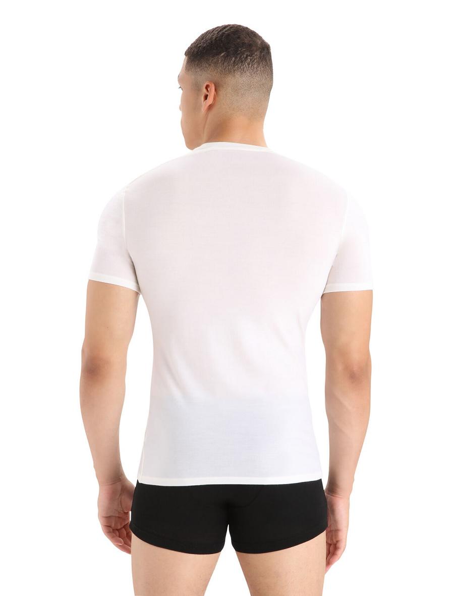 Sous Vêtement Icebreaker Merino Anatomica Corta Sleeve Crewe T-Shirt Homme Blanche | FR 1300HAPK